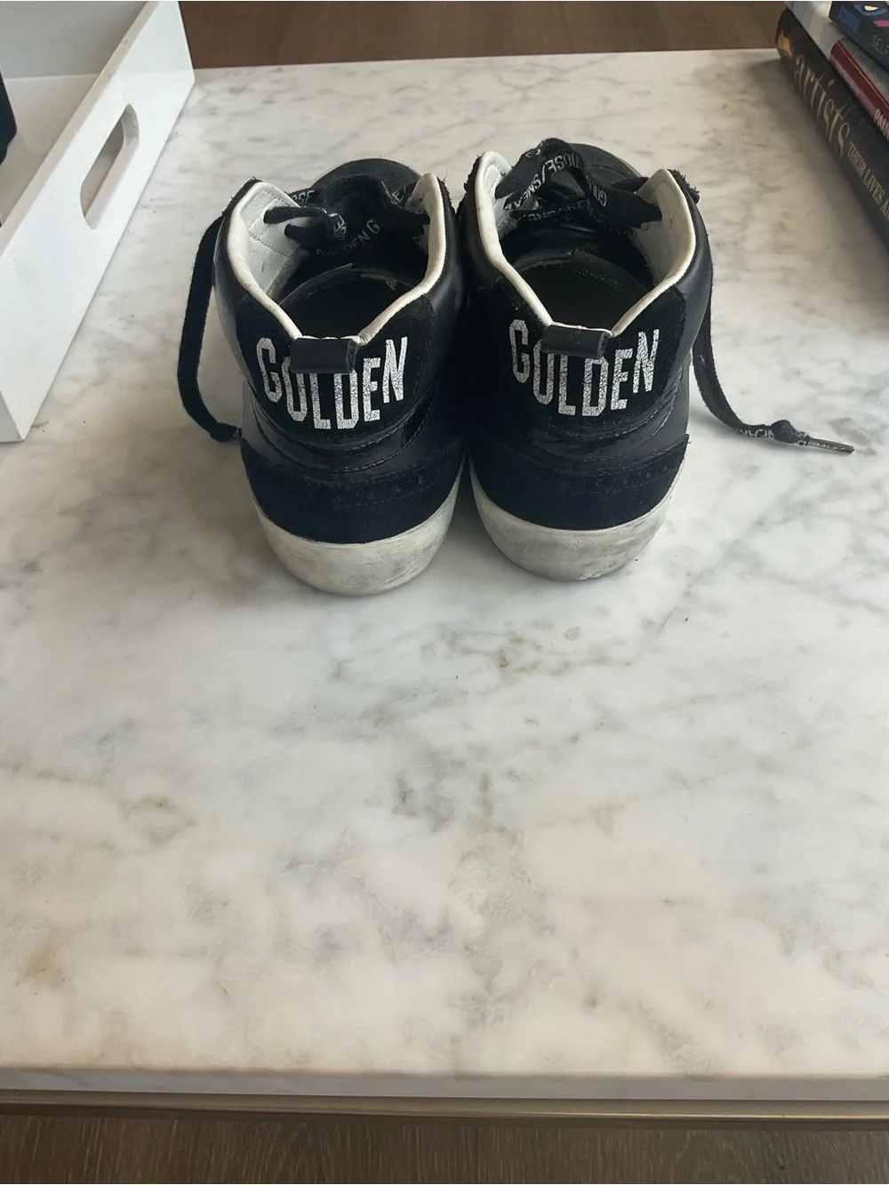 Golden Goose Kids Black and White Low-Top Sneakers